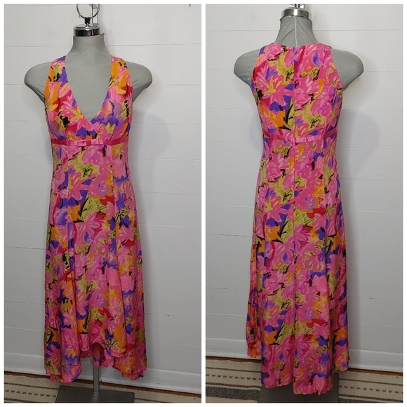 Escada silk watercolor dress size S (34) - Picture 2 of 13